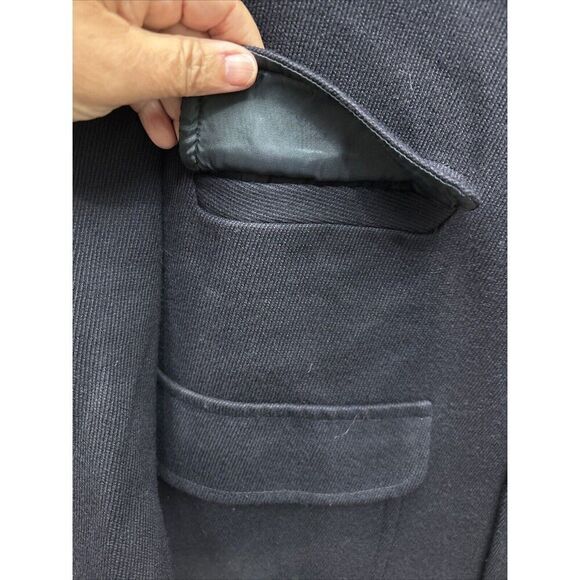 Coach Navy Blue Single Breasted Wool Pea Coat Fully Lined XL Men Lined Pockets - Picture 4 of 11